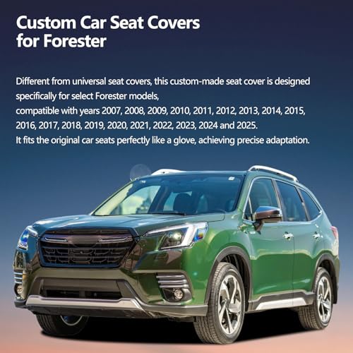 Image of Fit Forester Car Seat Covers for Subaru Forester 2007-2025 2026 - Upgraded Premium Waterproof & Breathable Leather, Airbag Compatible, All-Weather Seat Cushion Protector (2 Front /Black+Red)