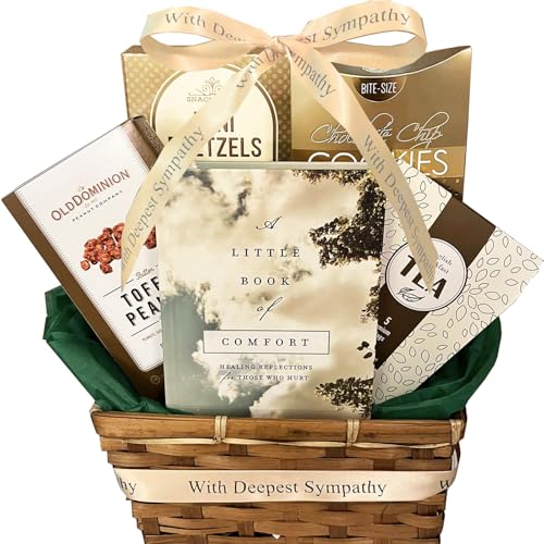 Gifts Fulfilled Sympathy Gift Baskets for Loss of Loved One Featuring A Little Book of Comfort Gift Book and Gourmet Food Send Condolences Gift for Loss of Mother, Father, Sibling, Parent, Child, Friend to say Sorry for Your Loss Memorial Gifts Offer Comfort for those Grieving