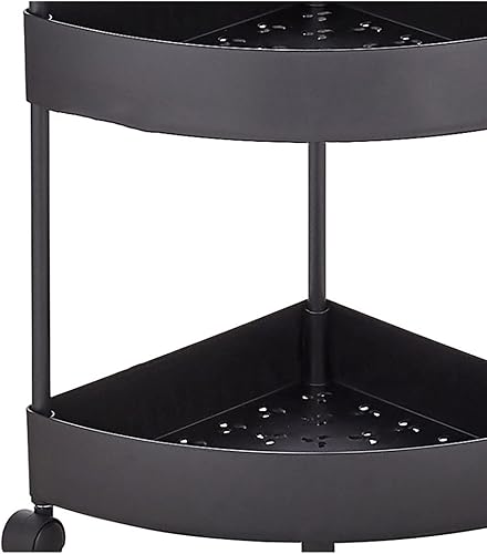 Miniatura 3 de Estante de almacenamiento para estantes esquineros, estantes triangulares de cocina, estante de varios niveles con ruedas, soporte para pisoen forma