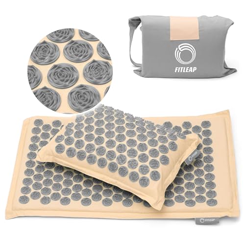 Fitleap Akupressurmatte mit Kissen + Tasche, Massage Matte zur...