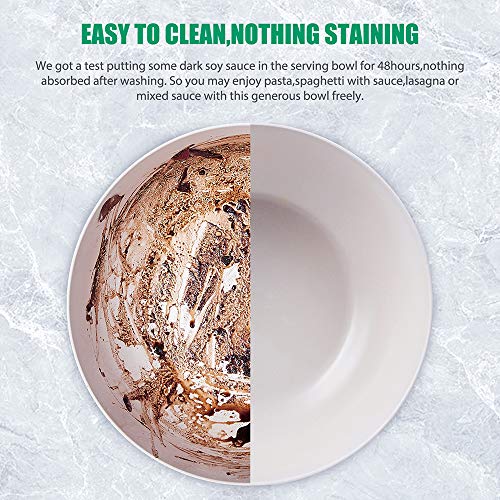 Ecohagou Large Salad Serving Bowl With Tongs,Nature White Bamboo Fiber Salad Bowl With Lid,Mixing Bowl With Servers Set For Pasta,Fruits,Vegetables To Replace Wooden Bowls (Matte White) #TOP3