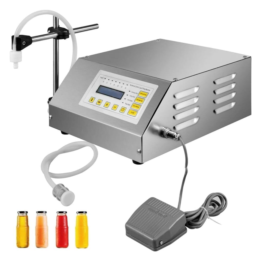 AYCDL Liquid Filling Machine,5-3500ml Stainless Steel Filling Machine, Automatic Water Drink Quantitative Filling Machine,with Foot Switch