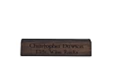 Personalized Wooden Office Desk Name Plaque Sign, Solid Wood, Choice of Wood Species, Professional Office Decor (Walnut)