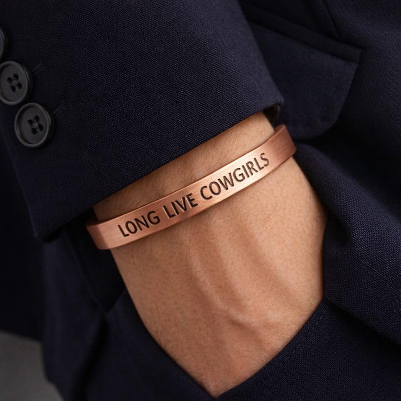 Image of Touchstone Inspirational Copper Engraved Magnetic Bracelets for Women-Personalized Jewelry Gifts for Best Friend /Mom /Daughter /Sister - Adjustable Bracelet in a Gift Box Long Live Cowgirls