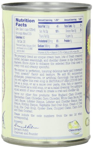 Chincoteague Seafood Crab and Cheddar Soup, 15-Ounce Cans (Pack of 12)