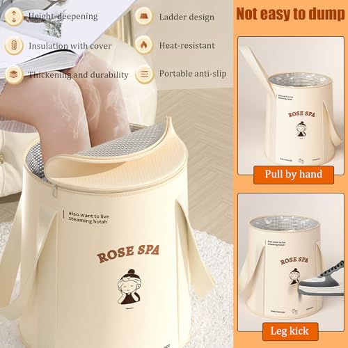 Bañera Plegable para Pies con Tapa y Asa, Portátil miniatura 3