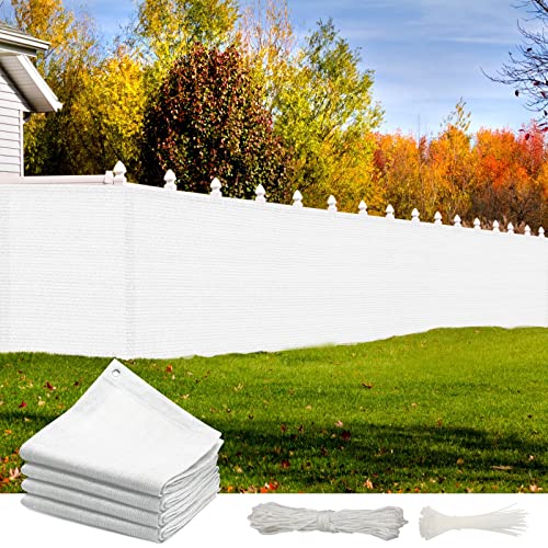 Paravientos para balcón, 50 x 200 cm, panel de privacidad personalizable con ojales y corbata para barandilla, protección contra el viento al aire libre blanca para balcón
