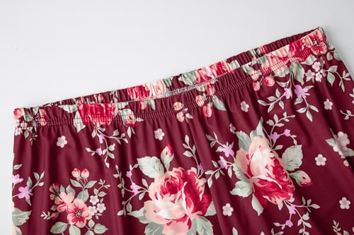 Image of Vozanet Women's V Neck Sexy Pajamas Capri Sets Mexican Style Floral Sleepwear 2PCS Totem Casual Nighty Plus Size M to 5XL