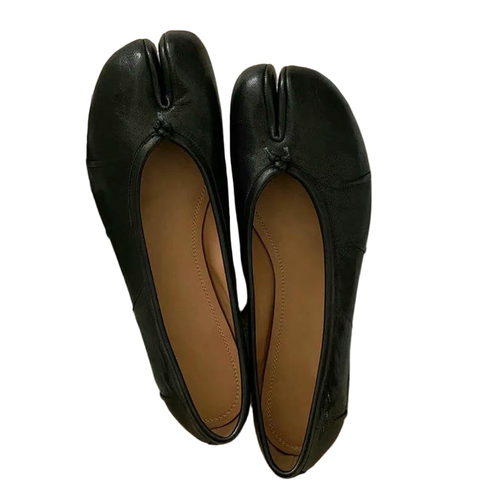 SLJYM - Zapatos planos de ballet Tabi de piel suave para mujer, cómodos, para caminar, informales, para niñas, zapatos de baile