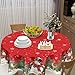 ABSOP Red Christmas Round Tablecloth 70 Inch Xmas Snowman Pattern Circle Table Cloth Winter Snowflake Table Cover Washable Polyester Decorations for Home Kitchen Dinning Party