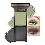 CAKAILA Green Black Two Color Matte Shimmer Glitter Eyeshadow,Bright Eye Shadow Powder,Professional Long-Lasting Waterproof Makeup Palette,Easy-To-Apply and Compact for Travel