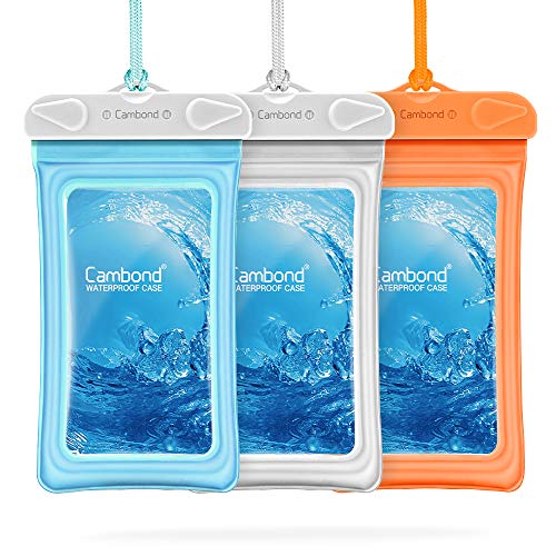 Cambond Floating Waterproof Phone Pouch, 3 Pack Waterproof Phone Case, Transparent PVC Water