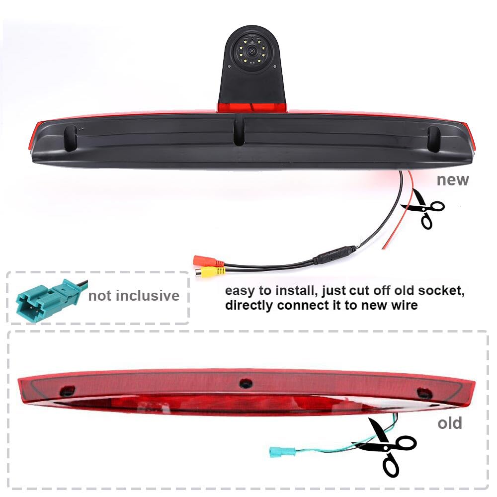 Tercera Luz de Freno Cámara de visión Trasera+7" Color Digital LCD Monitor del Coche para Mercedes Vito Mixto W639 2010/Vito 639 2019 W447 109 111 114 BLUETEC
