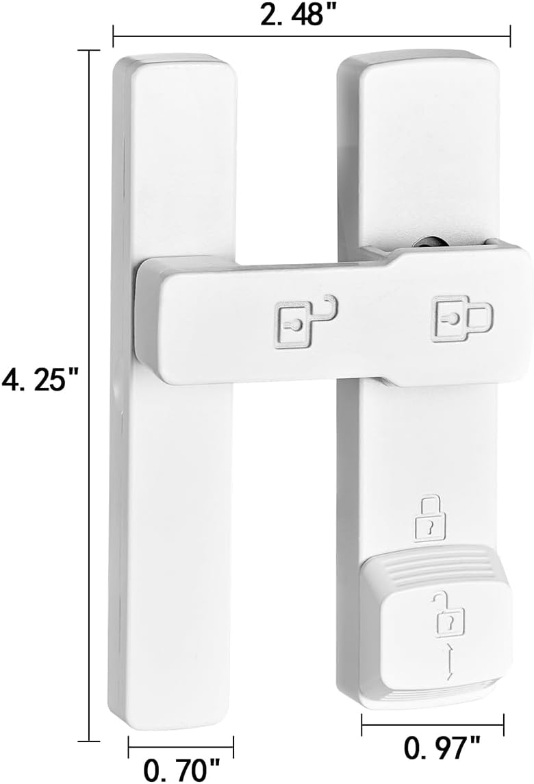 INIRET 2 Packs White 180 Degree Barn Door Lock,Flip Gate Latches Hardware,Zinc Alloy Door Lock,Protect Privacy,for Barn Door,Cabinets,Windows,Garden,Bathroom
