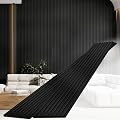 Sunny Heart Solid Wood Slat Panels for Wall 2-Piece 93.5" x 12.6" Acoustic Panels for Interior Wall Decor Noise Cancelling Soundproof 3D Fluted Sound Absorbing Panel Black