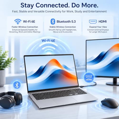 Image of Dell 16 DC16251 Touchscreen Laptop 32GB DDR5 1 TB SSD Intel Core 7 150U | 10-Cores Up to 5.4 GHz | 16 inch FHD+, WVA, 300 nits | 5200 MT /s RAM | Backlit Keyboard & Copilot key | Windows 11 Pro