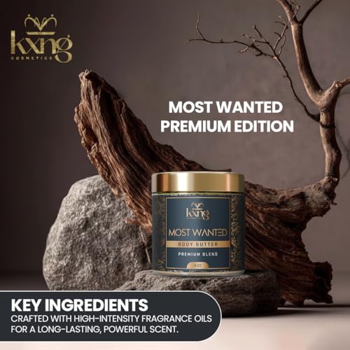 Image of KXNG Cosmetics Shea Body Butter Cream - 4oz | Organic Body Butter for Men & Women with Raw Shea, Cocoa, Mango & Coconut Oil | Moisturizing Cream for All Skin Types - Most Wanted