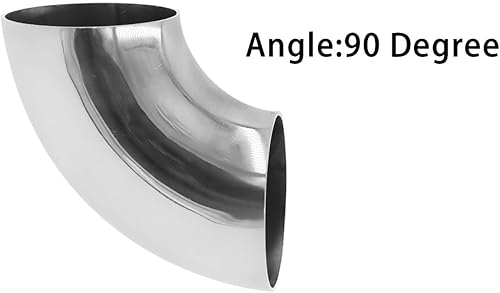 Miniatura 6 de Codo de escape de acero inoxidable, codo de curva de mandril de 90, grosor TTZEZE de 0.059 in, material SUS304, tubo de escape de codo para tubo de