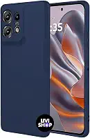Capa Case Capinha Compatível Motorola G75 Silicone Com Bordas Elevadas Aveludada Forro Premium (AZUL MARINHO)