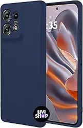 Capa Case Capinha Compatível Motorola G75 Silicone Com Bordas Elevadas Aveludada Forro Premium (AZUL MARINHO)