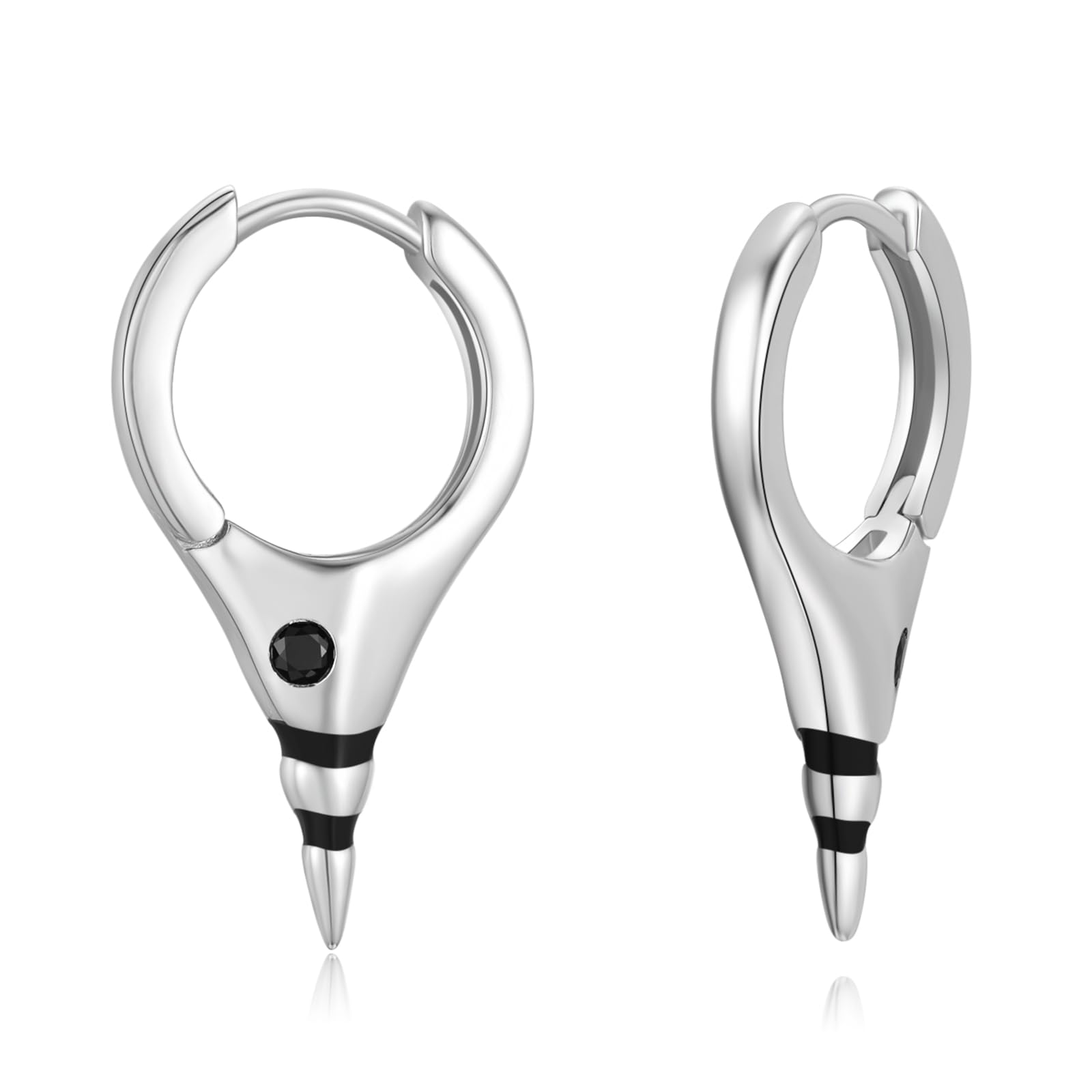 TwoowlSpike Earrings 925 Sterling Silver Sword Cross Huggie Hoop Earrings Small Dagger Dangle Drop Hoop Earrings Hypoallergenic Earrings Jewelry Gift for Women Men