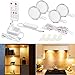 WOBANE Lampada da incasso a LED da cucina, 4 luci LED dimmerabili, illuminazione per vetrine con telecomando, illuminazione da cucina, armadio, scaffali, 2700 K, luce bianca calda, 112 LED, timer