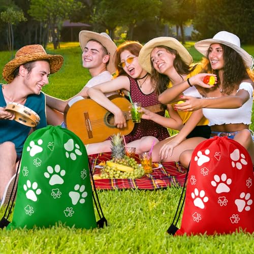 Weewooday 16 Pcs large Paw Print Drawstring Backpack Reusable Paw Bags Cute Puppy String Gift Bags for Party Travel Favors, 15.75 x 11.81 inch (Cute Style)4