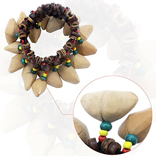Mowind 2PCS African Tribal Style Nuts Shell Bracelet Dora Nut Handbell Percussion Accessories - Thumbnail 2
