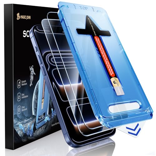 MAGIC JOHN 2 Stück für iPhone 17 Pro Schutzglas(6 3 Zoll) Auto-Dust-Eliminierung 9H Härte Folie Ultra-Klar Displayschutzfolie Bläschenfrei Einfache Installation