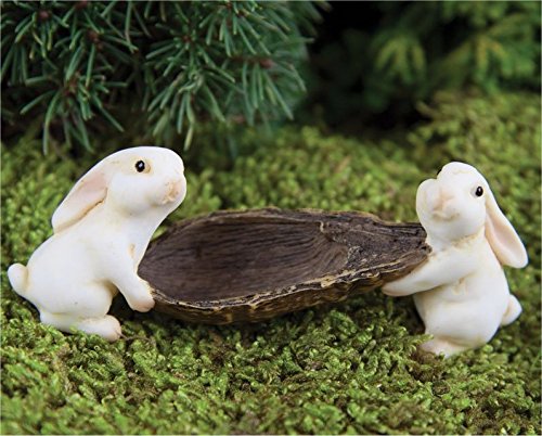 Fiddlehead Fairy Village - "Bunnies (2) with a Pod" with Bonus I Believe in Fairies Decal