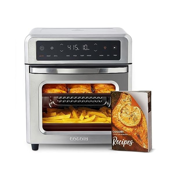 COSORI Air Fryer Toaster Oven, 13 Qt Airfryer Fits 8" Pizza, 11-in-1 Functions with Rotisserie, Dehydrate, Dual Heating Elements with Convection Fan for Fast Cooking, Cookbook & 6 Accessories, Silver COSORI Air Fryer Toaster Oven, 13 Qt Airfryer Fits 8" Pizza, 11-in-1 Functions with Rotisserie, Dehydrate, Dual Heating Elements with Convection Fan for Fast Cooking, Cookbook & 6 Accessories, Silver