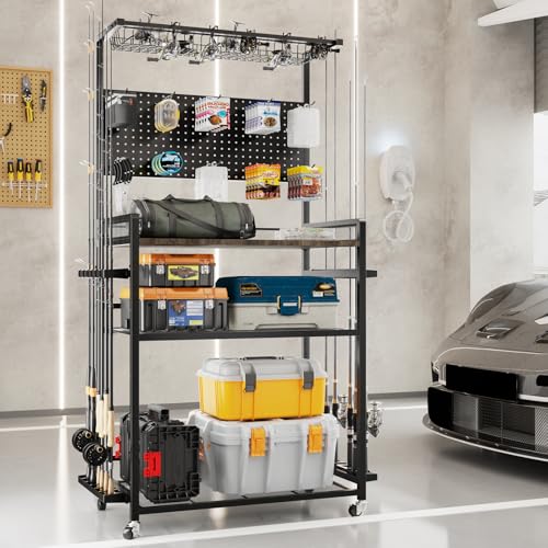 SOYEEZE Large Size Fishing Rod Holders for Garage, Heavy Duty