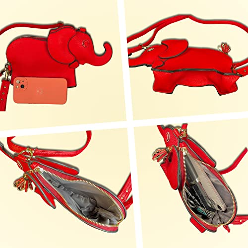 Cute PU Leather Shoulder Bag Fashion Elephant Purse Novelty Animal Shaped Purse Elephant Gifts for Women3