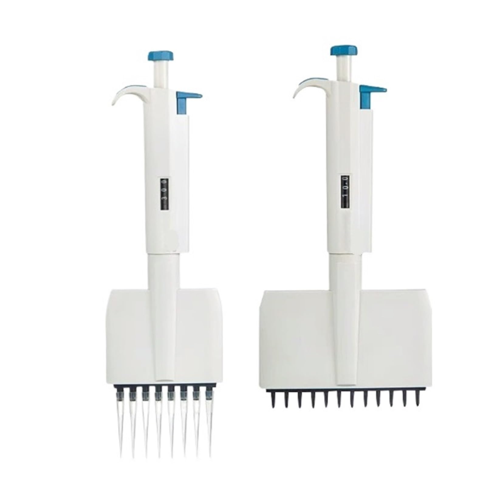 Pipeta Micropipeta Mecánica De Ocho Canales. Pipeta Manual Multicanal Volumen Ajustable para laboratorio(0.5-10ul)