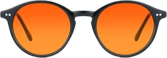 TIJN Blue Light Blocking Glasses Men Women Vintage Thick Round Rim Frame Eyeglasses