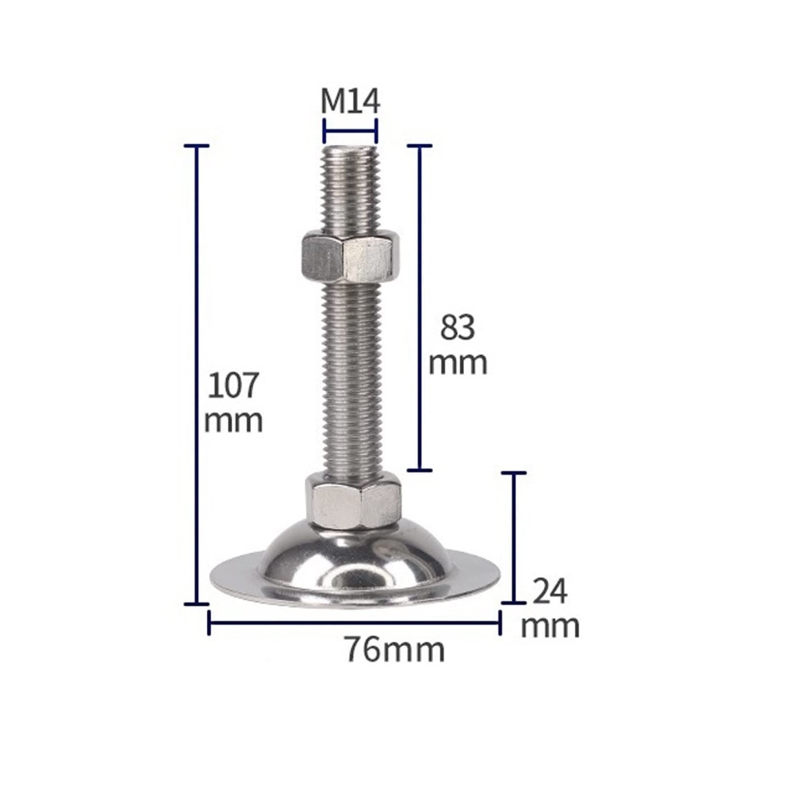 Piedini di livellamento regolabili con filettatura M14 da 4 pezzi for attrezzature for macchinari for mobili(D76*m14*120mm)