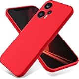 Case for Xiaomi Poco F5, Liquid Silicone Protective Phone Case with Silicone Lanyard, Slim Thin Soft Shockproof Cover for Xiaomi Poco F5 in Red