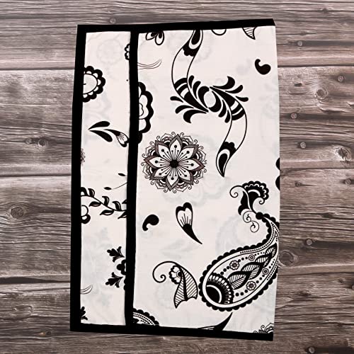 Sapphire-Web Black Persia Paisley Print Pure Cotton 1 Piece Kitchen Towels 16 Inch By 18 Inch #TOP1