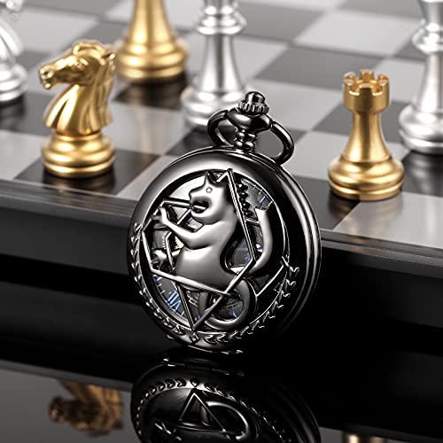 Reloj de bolsillo steampunk mecánico TREEWETO de metal para evitar pilas en tu estilo vintage 6