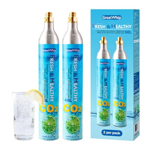 60 Litre Spare Gas Cylinder (SCREW IN) Water Carbonator CO2 Cylinder Compatible with Carbonated Water Machine 2 cylidners