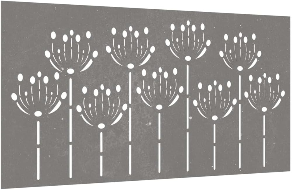 vidaXL Wall Art, Outdoor Metal Wall Decor, Garden Patio Wall Decoration Art Furniture, Garden Wall Ornament, Corten Steel Flower Design