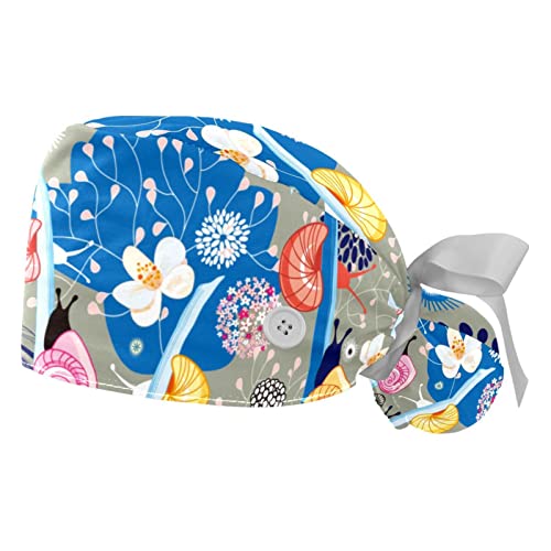 Casquettes de travail ajustables JDEZ anti-transpiration à motifs colorés, lot de 2 pièces