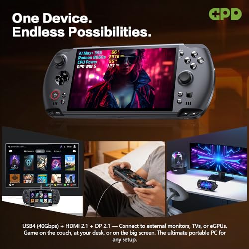 Image of GPD Win 5 [AMD AI Max+ 395-32GB+2TB] 7-inch 120Hz Display Mini Handheld Win 11 PC Game Console, Removable Battery, Radeon 8060S Graphics,1920X1080 Touchscreen Laptop Tablet PC (AI 395-32GB+2TB)