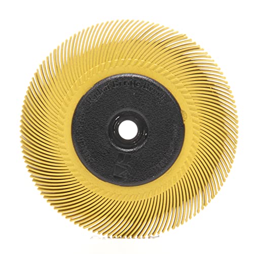 Scotch-Brite Radial Bristle Brush BB-ZB mit Kunststoff-Flansch, gelb, 152,4 mm x 12,7 mm x 25,4 mm, P80, Typ C, 1 Stück