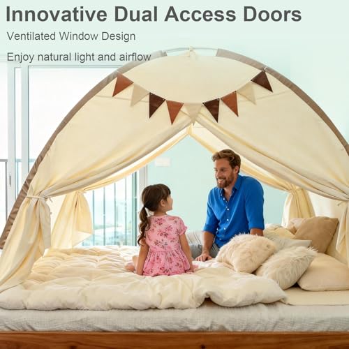 Twin Bed Tent Canopy, Indoor Toddler Bed Tent for Kids, Bed Tent Twin Size - Image 4
