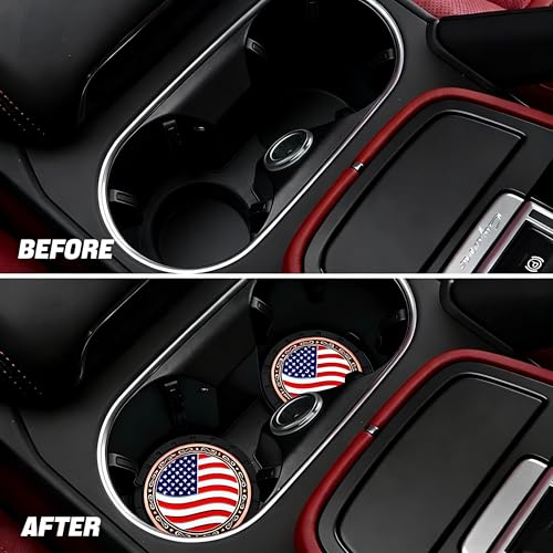 Portavasos para carro con diseño de bandera USA miniatura 2