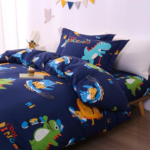 JSD Sports Dinosaur Kids Duvet Cover Set Twin Size, 2 Piece Printed Microfiber Duvet Cover with Pillow Sham Zipper Closure by JSD - Image 6