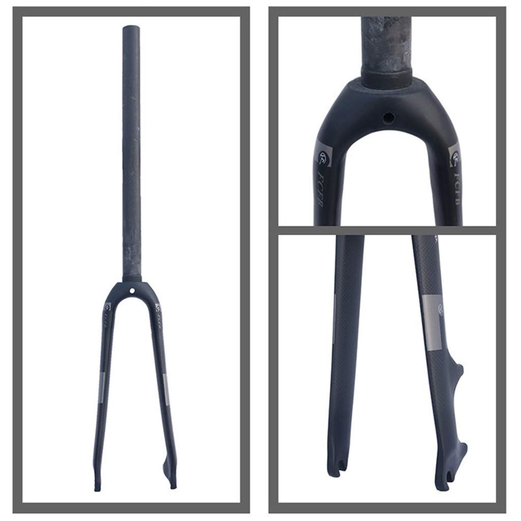Forcella Anteriore Bici BMX 14 Pollici 3K Bicicletta Pieghevole in Fibra di Carbonio 400 mm Tubo Dritto 1-1/8"Ultraleggera 400 g