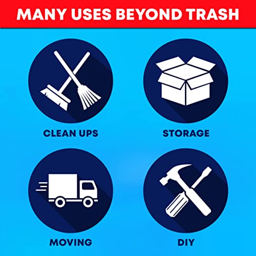 Tasker 55-60 Gallon Contractor Trash Bags 3 Mil (50 Bags W/Ties) Large Trash Bags 55 Gallon, Extra Large Trash Can Liners, 50 Gallon Trash Bags Heavy Duty, 60 Gallon Trash Bags, 55 Gal Trash Bags. #TOP5