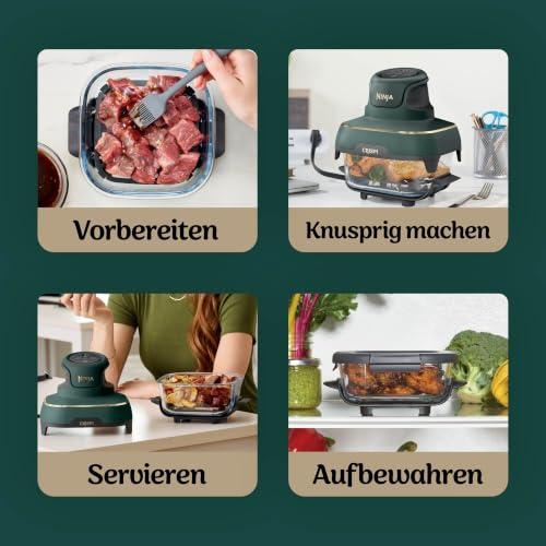 Ninja CRISPi tragbare Heißluftfritteuse, 3,8 l & 1,4 l, Grün – Ansicht 8